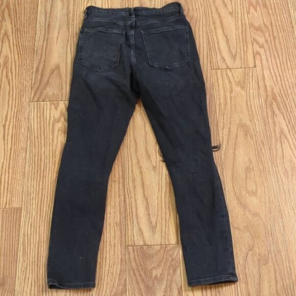 Agolde Nico High Rise black button-fly jeans slim distressed women's size 25" - Picture 5 of 7